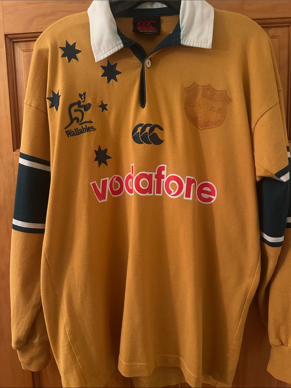 Canterbury Wallabies Vodafone Rugby Jersey - Gold & Green